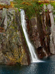 Waterfall in a Welsh slate Quarry