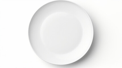 Elegant Minimalism: Clean White Ceramic Plate on Isolated Background, Perfect for Culinary Presentations and Gourmet Dining Tables.