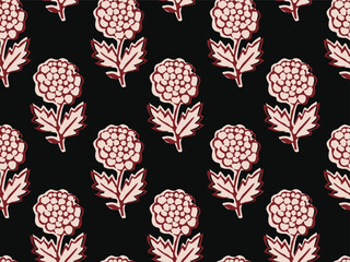 SPRIG FLORAL AJRAKH PATTERN AND BLOCK PRINT PATTERN BATIK PRINT BACKGROUND DIGITAL PRINTING TEXTILE PATTERN
