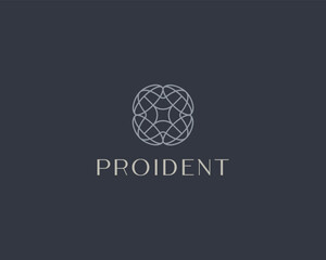 Abstract graceful logo design. Creative beauty salon boutique jewelry premium logotype. Vector illustration.