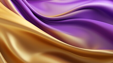 Fototapeta premium Bright draped silk backdrop. Satin luxury curtain background. Shiny liquid fabric.