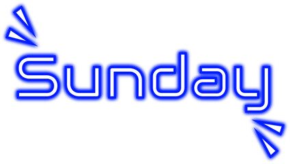 Weekly neon day, week day, 7 day, Sunday