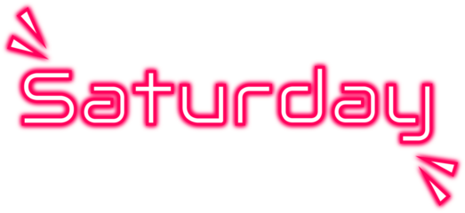 Weekly neon day, week day, 7 day, Saturday