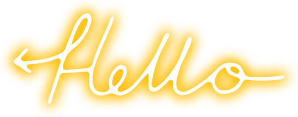 Yellow hello neon arrow