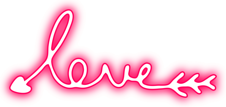Red love neon arrow