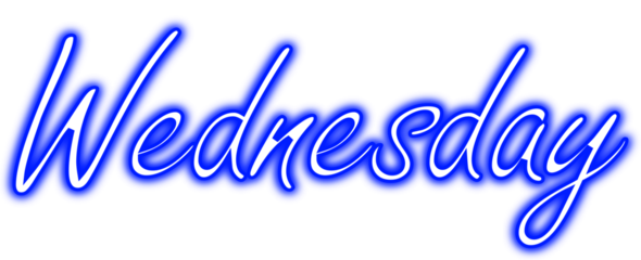 Weekly neon day, week days, 7 day, Wednesday