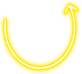 Yellow neon arrow