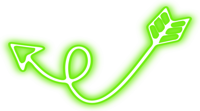 Green neon arrow