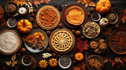 Autumn food concept Selection of pies appetizers