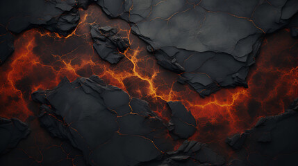 abstract lava flowing through a crack in earth