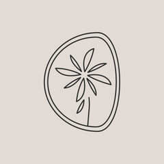 Flower logo design concept. Outline icon isolated vector illustration. 