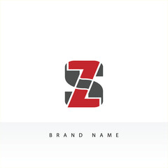 Initial letters S Z logo template design in a rounded shape. Logo icon design template elements. Vector sign illustration in a modern style.