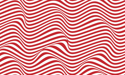 Abstract stripes red optical art wave line background. Vector illustration