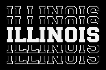 Patriotic USA State Illinois T-Shirt Design