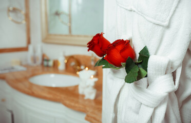 rose in the bathroom