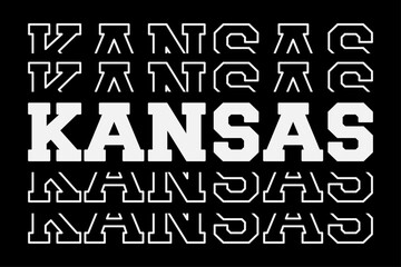 Patriotic USA State Kansas T-Shirt Design