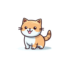 Cute cat vector illustration. Cute cartoon kitty character
