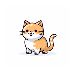 Obraz premium Cute cat vector illustration. Cute cartoon kitty character