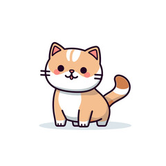Cute cat vector illustration. Cute cartoon kitty character