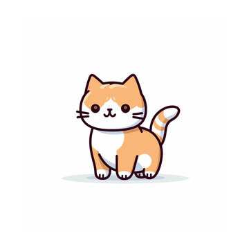 Cute cat vector illustration. Cute cartoon kitty character