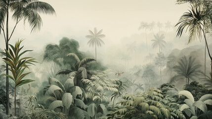 Tropics trees background green forest nature