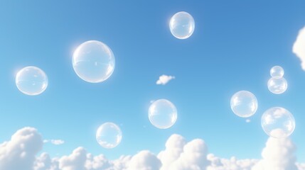 Obraz na płótnie Canvas Soap bubbles floating in the sky