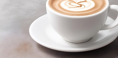Cup of cappuccino on the table. AI generated illustration - obrazy, fototapety, plakaty
