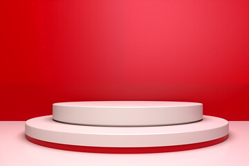 podium with red carpet