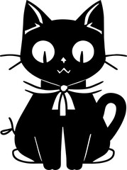 Halloween black cat, black cute cat
