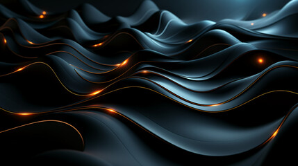 Obraz premium abstract colorful glowing wavy perspective with fractals and curves background 16:9 widescreen wallpapers