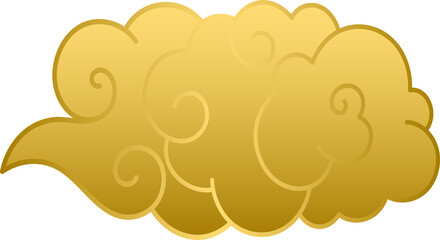 Golden Xiangyun Auspicious clouds, chinese, japanese, korean traditional clouds