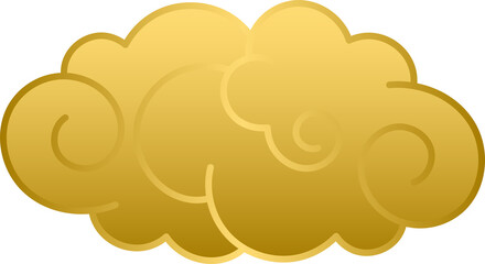 Golden Xiangyun Auspicious clouds, chinese, japanese, korean traditional clouds