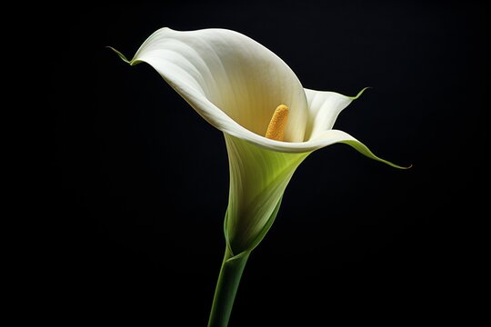 Calla Lilly flower isolated on a black background