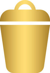 Golden trash bin, delete icon
