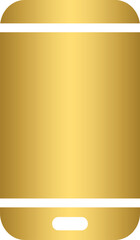 Golden mobile phone icon