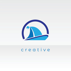 Illustration vector graphic of ship and boat concept logo design template