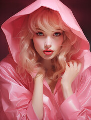 Fashion Model in Pink Style