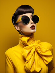 Futuristic Glow: Yellow Style Elevated with AI in Fashion Photography