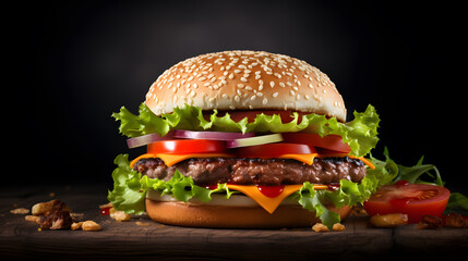 hamburger on blank space background