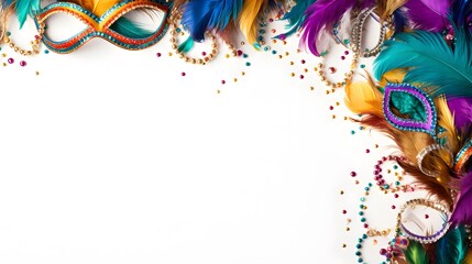 tour de page f&ecirc;te et carnaval, mardi gras, g&eacute;n&eacute;r&eacute; par IA