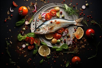 Gourmet seafood fish dish