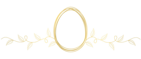 golden easter egg line art style vector illustration