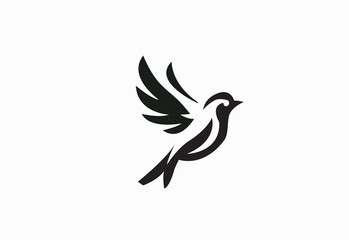 bird vector logo simple black and white background