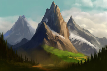 Enigmatic Mountainscapes: Digital Painting