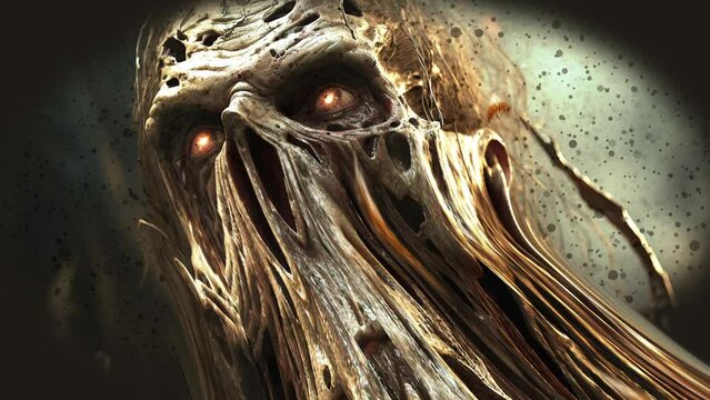 animation - zombie face stretching