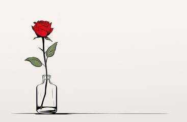 A single rose in a vase
