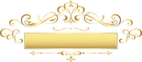 Golden vintage frame, gold decorative luxury ornament frame