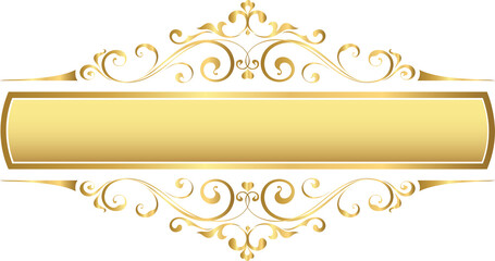 Golden vintage frame, gold decorative luxury ornament frame