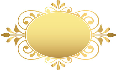 Golden vintage frame, gold decorative luxury ornament frame