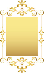 Golden vintage frame, gold decorative luxury ornament frame